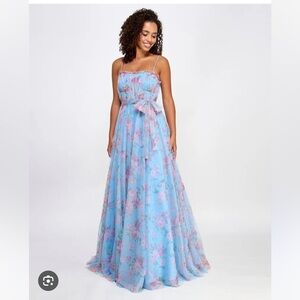 Love shack fancy look a like Floral mesh tulle bustier dress